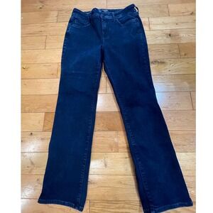 NYDJ Marilyn Straight Leg Jeans Dark Wash‎ Denim Comfort Stretch 10 Petite